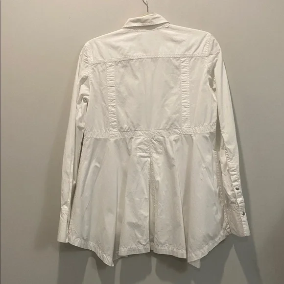 Diesel White Layered Peplum Shirt Snap Front Size medium - Picture 7 of 14